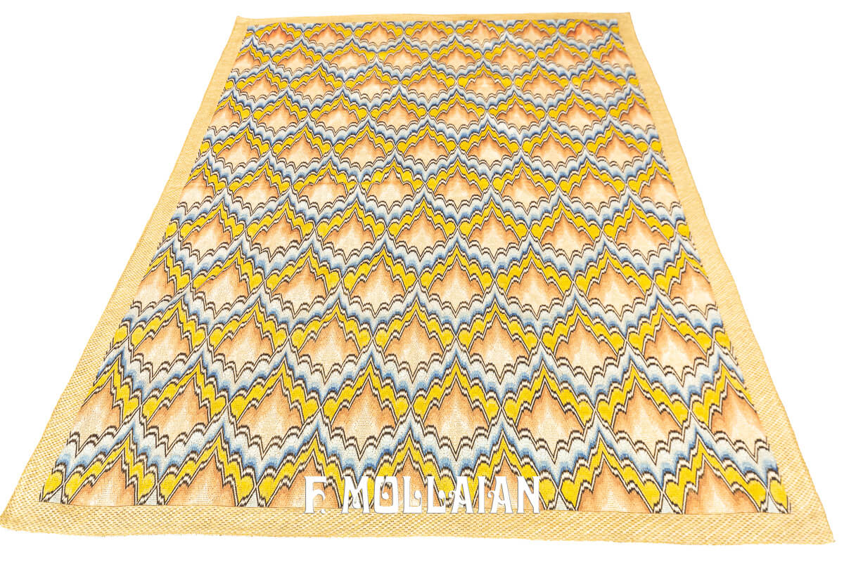 Italian Bargello Textile Beige/Gold n°:251531